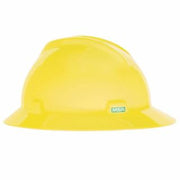 10061515:  MSA V-Gard Protective Hats, Fas-Trac Ratchet, Hi-Viz Yellow-Green