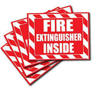FT-LFXG571XVE - FIRE EXTINGUISHER INSIDE / ADHESIVE DURA-VINYL  Size:  3-1/2" x 5"