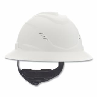 454-10215828 V-Gard C1 Full Brim Hard Hat, Fas-Trac III 4 Point Ratchet, Vented, White