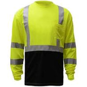 5113/3XL:   GSS Safety Class 3 HI-VIS Yellow Long Sleeve Black Bottom Safety T-Shirt.  Size: 3XL